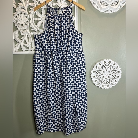 Ava & Viv Geometric Linen Blend Halter Sundress - Picture 4 of 10